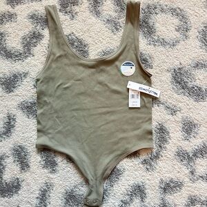 Olive Green Ribbed Bodysuit - New with tags